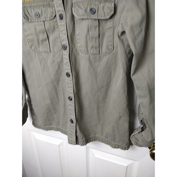 Forever 21 Olive Green Button Front Long Sleeve Army Shacket. Size S - Picture 6 of 12